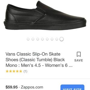 Black Vans slip ons
